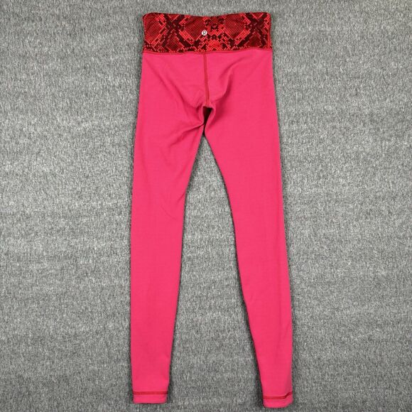 Lululemon Pants Women 4 Red Wunder Under Pant Reversible Yoga Train Luon Legging - Picture 5 of 9